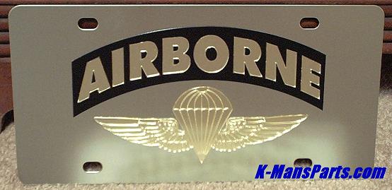 Army Airborne emblem (black/gold) s/s plate