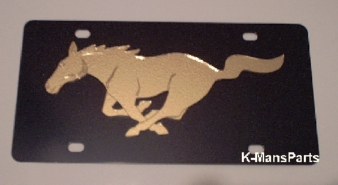 Mustang Running Horse Gold C/S plate