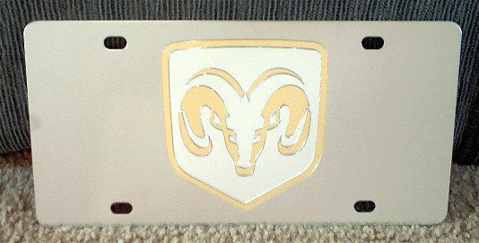 Dodge Ram emblem Gold S/S plate