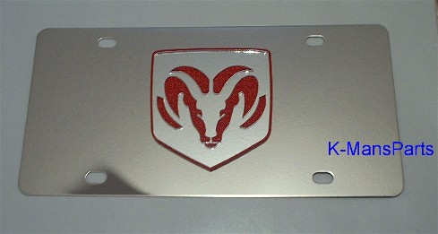 Dodge Ram emblem Red S/S plate