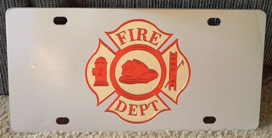 Fire Dept. emblem s/s plate