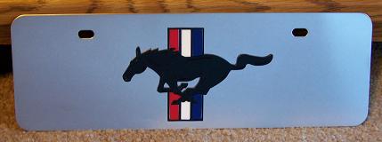 Mustang running horse retro s/s plate half high