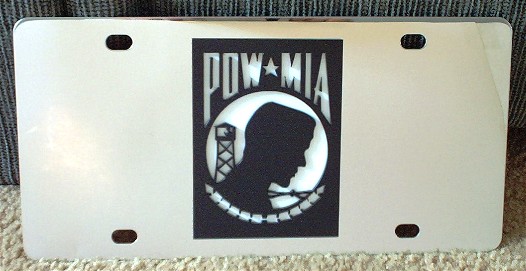 POW MIA (black/white) s/s plate