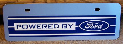 Powered by Ford blue s/s plate half high