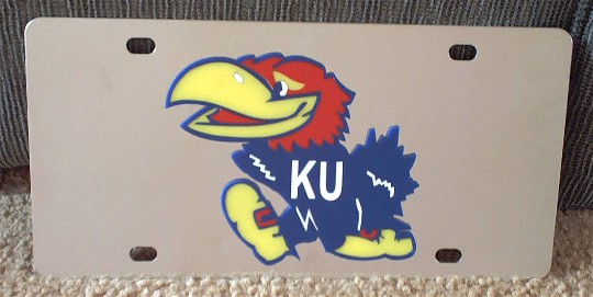 Kansas Jayhawks vanity license plate car tag