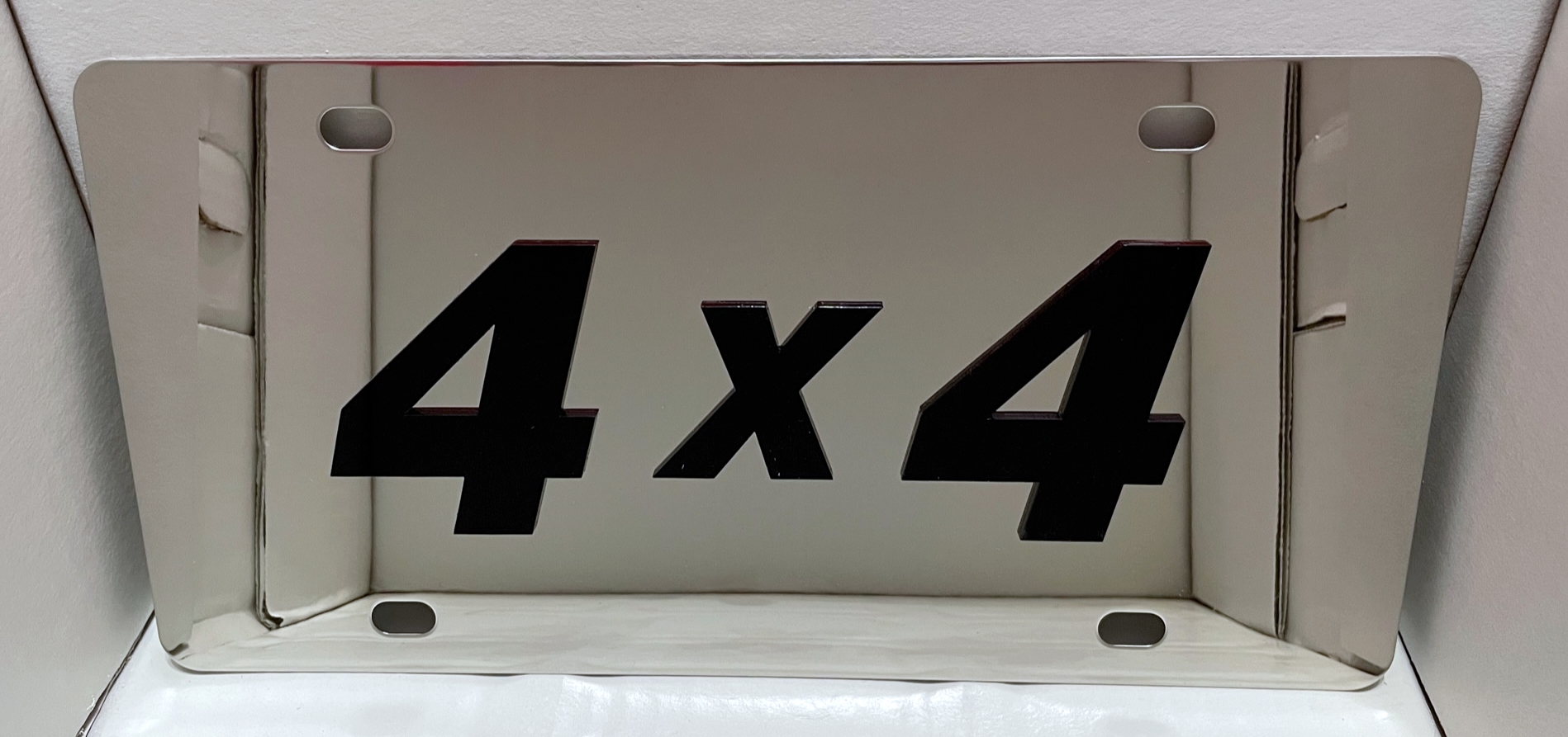 4 X 4 black vanity license plate car tag