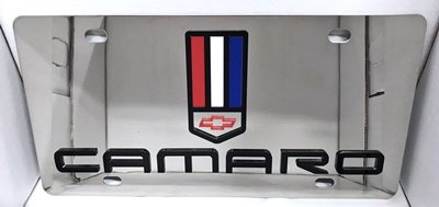 Chevrolet Camaro logo license plate tag