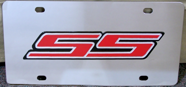 Chevrolet SS Super Sport red vanity license pla...