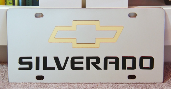 Chevrolet Silverado stainless steel license plate