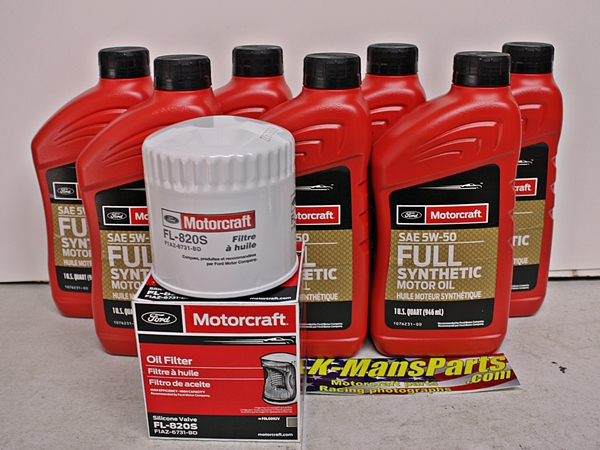 2007-2012 GT500 Motorcraft 7qt 5W-50 Full Synthetic Oil change kit
