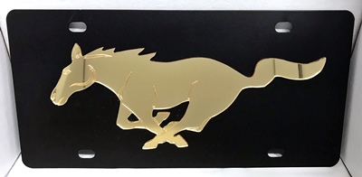 Mustang Pony vanity license black plate