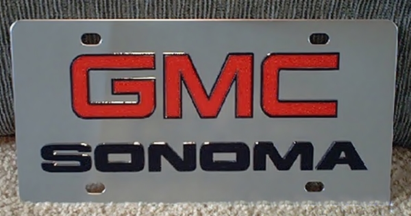 GMC Sonoma vanity license plate tag