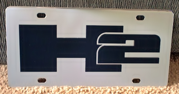 Hummer H2 emblem Black vanity license plate
