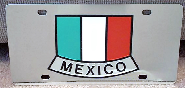 Mexico flag vanity license plate tag