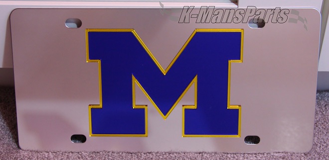 Michigan Wolverines blue vanity license plate car tag