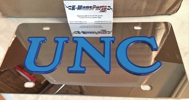 University of North Carolina UNC Tar Heels Thick Acrylic Laser Cut Blue License Plate 
