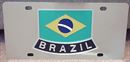 Brazil flag stainless steel license plate tag