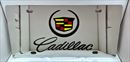 Cadillac script and emblem vanity license plate