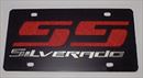 Chevrolet Silverado SS black steel vanity license plate