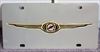 Chrysler gold wings stainless steel license plate