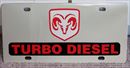 Dodge Ram Turbo Diesel vanity license plate car tag