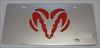 Dodge Ram Red vanity license plate car tag