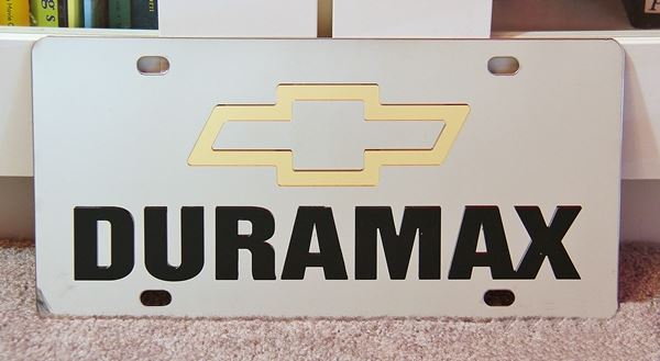 Chevrolet Duramax Diesel stainless steel license plate