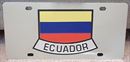 Ecuador flag stainless steel license plate
