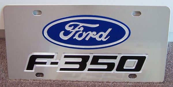 Ford F-350 stainless steel license plate