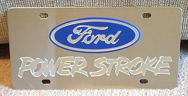 Ford Power Stroke Turbo Diesel Mirror s/s plate