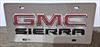 GMC Sierra vanity license plate tag