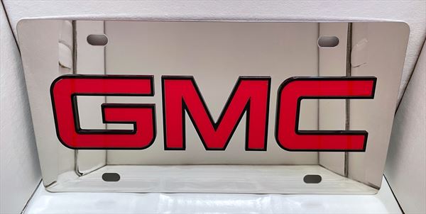 GMC stainless steel license plate tag