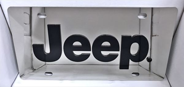 JEEP Black stainless steel license plate tag