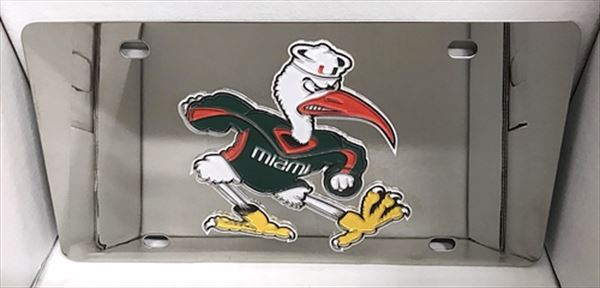 Miami Hurricanes mascot vanity license plate car tag