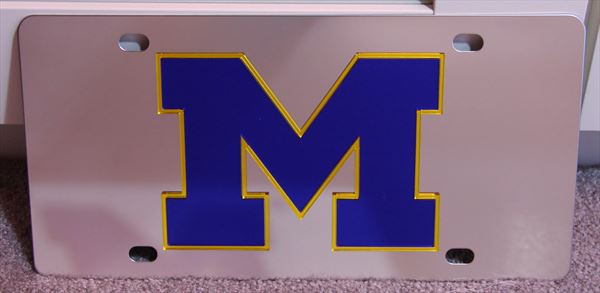 Michigan Wolverines blue vanity license plate car tag