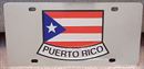 Puerto Rico stainless steel flag license plate