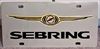 Chrysler Sebring black stainless license plate tag