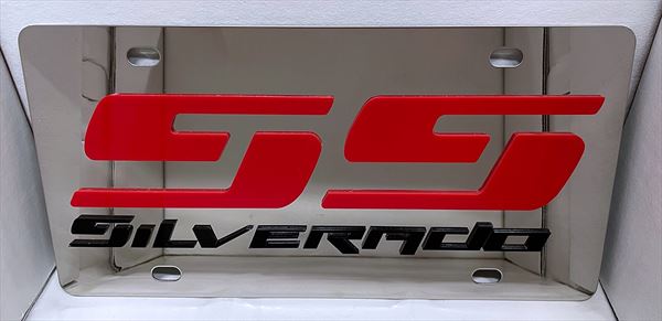 Chevrolet Silverado Super Sport stainless license plate